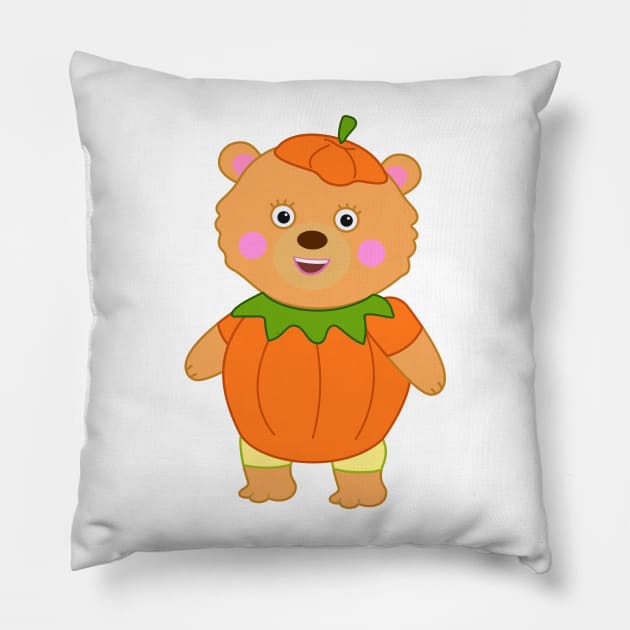 Bonnie Bear - Halloween Pumpkin costume Pillow by Dinos Friends
