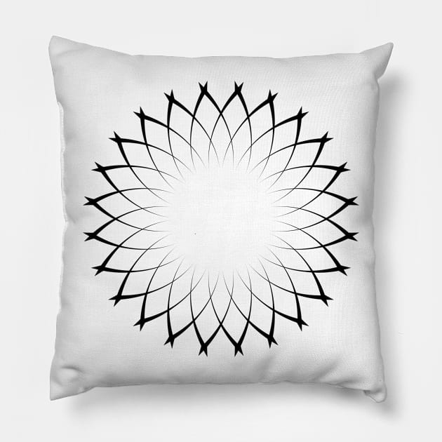 Flower Black Pillow by Designs by Steve