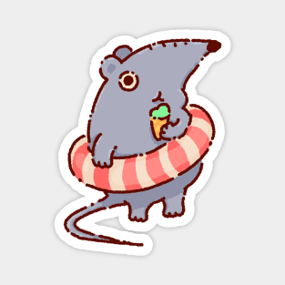 Rat with a floater and ice cream Magnet