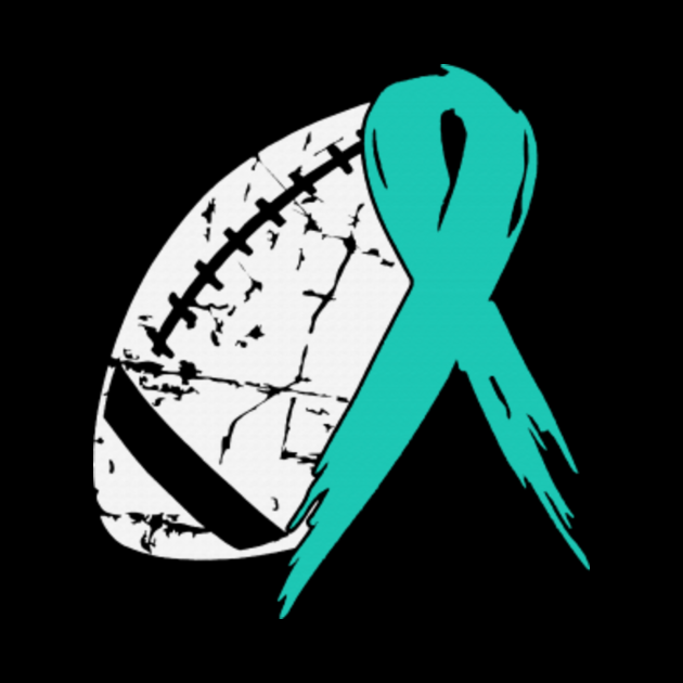 Football Tackle Interstitial Cystitis Awareness Teal Ribbon Warrior Support Survivor - Teal ...