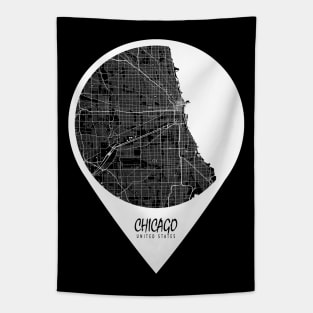 Chicago, USA City Map - Travel Pin Tapestry