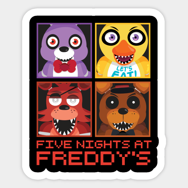 Five Nights at Freddy's Group Heads Sticker