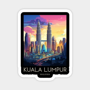 A Pop Art Travel Print of Kuala Lumpur - Malaysia Magnet