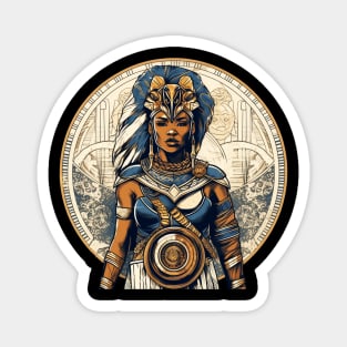 African Queen, Afro Female Warrior, Black History Magnet