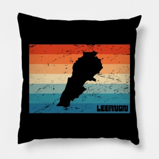 Retro Country Of Lebanon Pillow