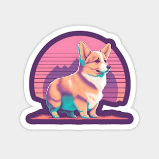 Vaporwave Corgi Magnet