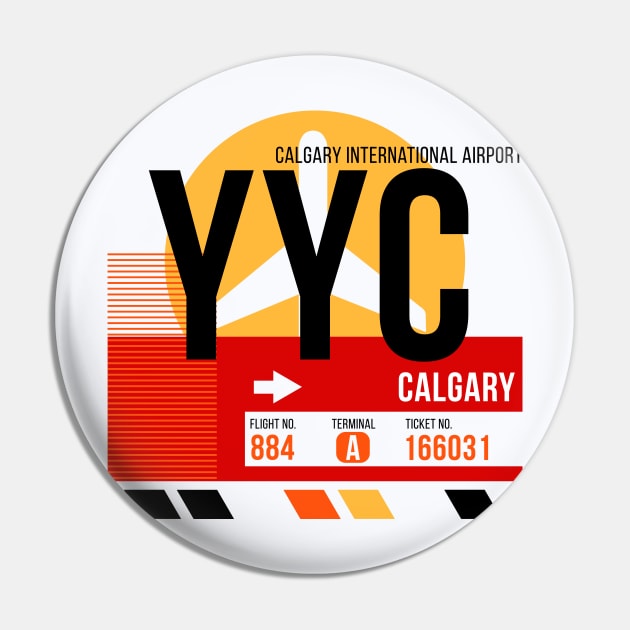 Calgary (YYC) Airport // Sunset Baggage Tag Pin by Now Boarding