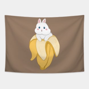 Pop Up Bunny inside Banana _ Bunniesmee Tapestry