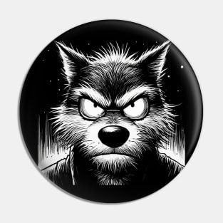 Angry Wolf Pin