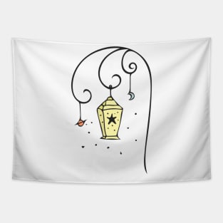 Hand Drawn Illustrations Fantasy Lamp Lantern Gift Tapestry