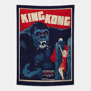 King Kong 1933 Vintage Danish Movie Poster Tapestry