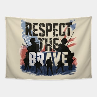 Respect The Brave Patriotic US Army Tribute Tapestry