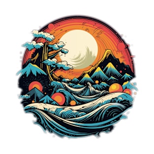 Retro Mountains and Waves T-Shirt