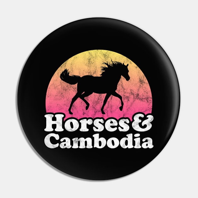 Horses and Cambodia Gift for Horse Lovers Pin by JKFDesigns