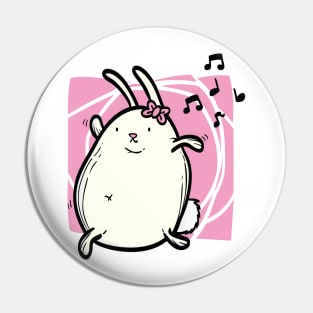 Dancing bunny pink Pin