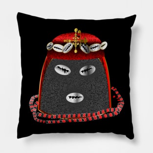 Cement Elegua w Cowry Crown and Necklace Dressing Pillow