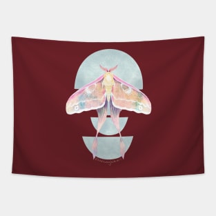 Viva Magenta Luna Moth Watercolor Tapestry