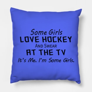 Girls Watching Hockey Pillow