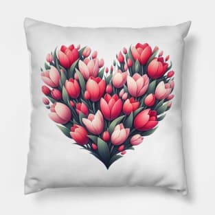 Heart Shaped Flowers Pillow