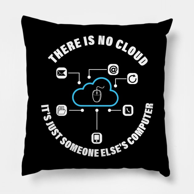 There Is No Cloud It's Just Someone Else's Computer,Funny Tech There Is No Cloud Pillow by printalpha-art