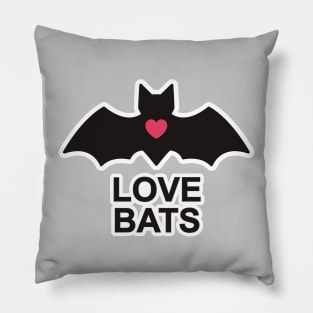 Love Bats Heart Pillow