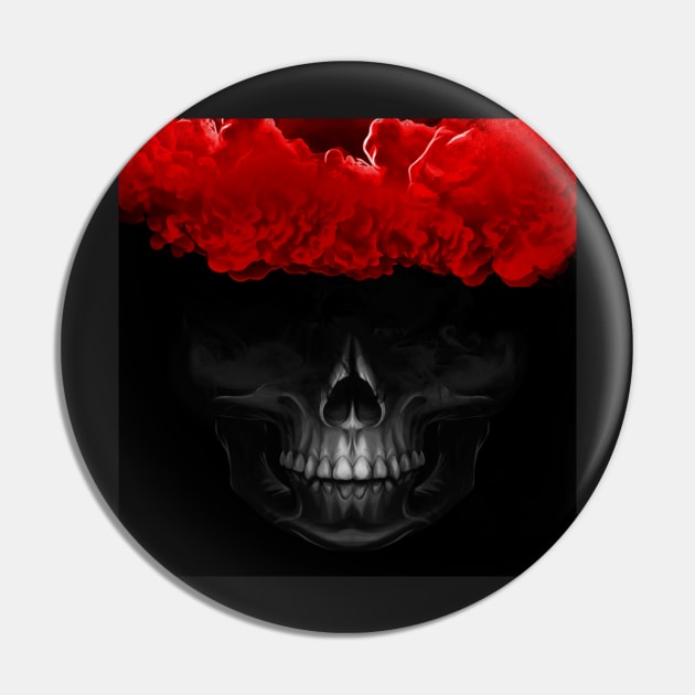 Trick or Treat Red Smoke Skull Pin by DarioNelaj