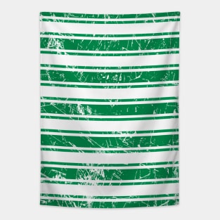 Glasgow Celtic Football Club Green and White Distressed Hooped Design Tapestry