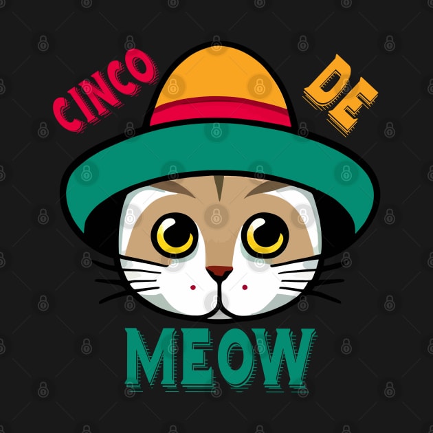 Cinco De Mayo Funny Cat Wear Cinco De Meow by Peter smith