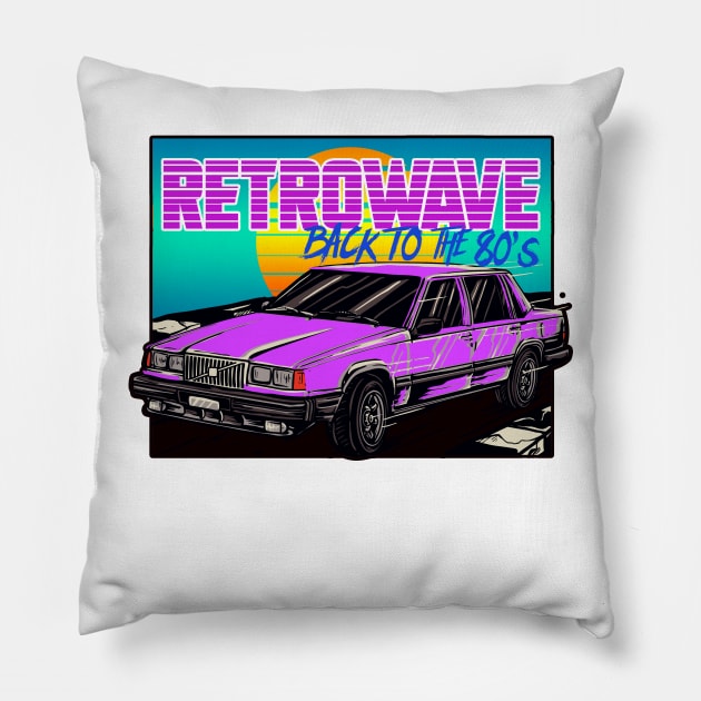 RETROWAVE Pillow by theanomalius_merch