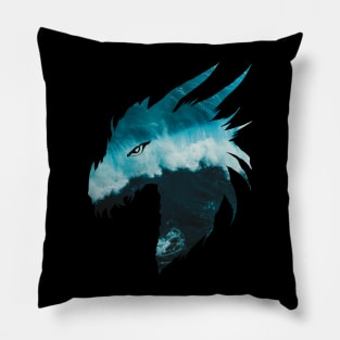 Tsunami Dragon Head Shot Pillow