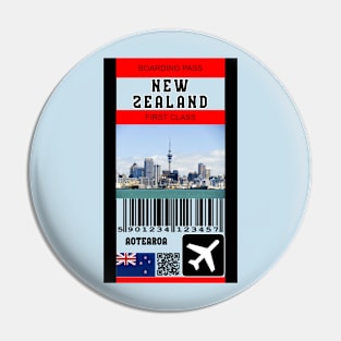 New Zealand first class boarding pass Pin