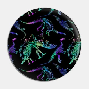 Colorful dinosaur skeletons pattern Pin