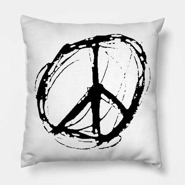 Dark and Gritty Peace Sign Pillow by MacSquiddles