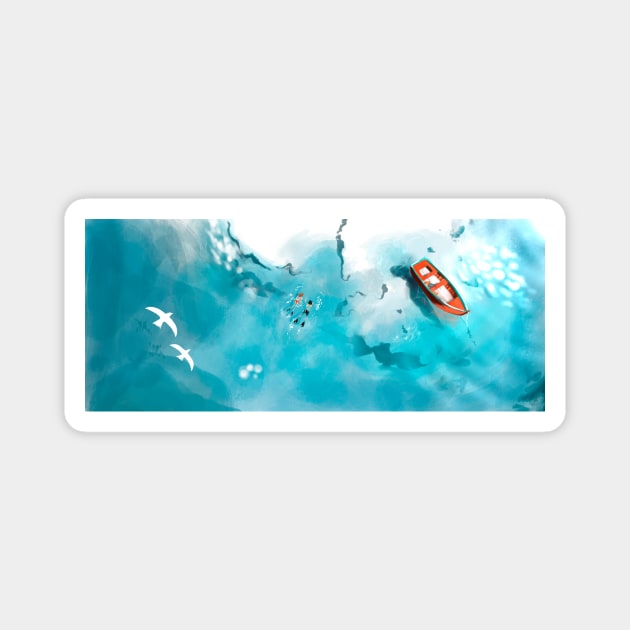 Island Snorkelling Magnet by covostudio