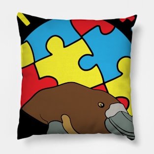 Autism Awareness It's OK to Be Different Platypus Pillow