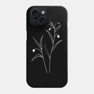 Black and white wild plant botanical outline Sandersonia Phone Case