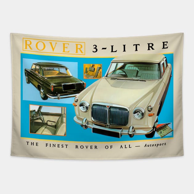 ROVER P5 - advert Tapestry by Throwback Motors