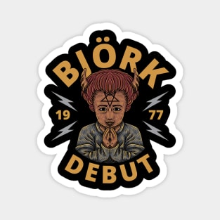 Bjork - Debut 1977 // Original Illustration Fan Art Designs Magnet