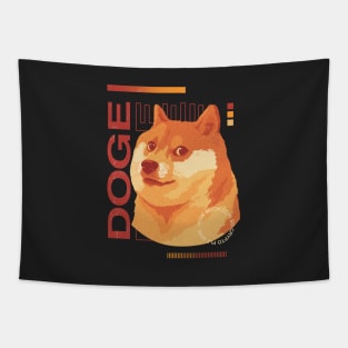 DOGE Cyberpunk Aesthetic Tapestry