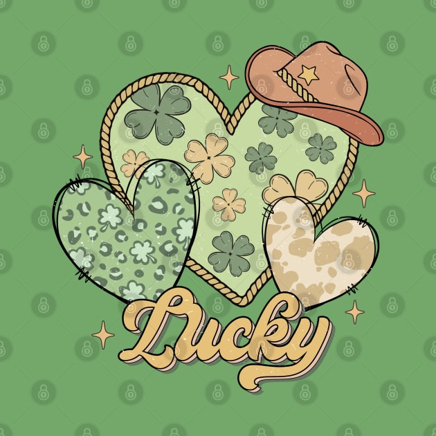 Lucky Western St Patricks Day Heart Shamrock Irish Luck by JDVNart