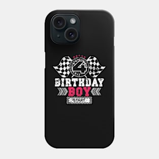 Race Car 4th Birthday Boy Party Racing Car Driver Phone Case