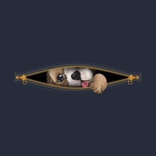 Puppy Peeking - Funny Dog T-Shirt
