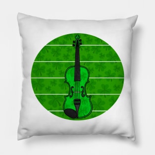 Violin Irish Fiddle Shamrocks St Patrick's Day Musician Pillow