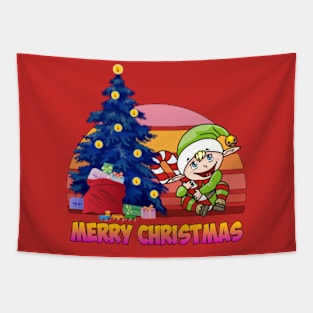 Merry Christmas with Christmas tree Tapestry