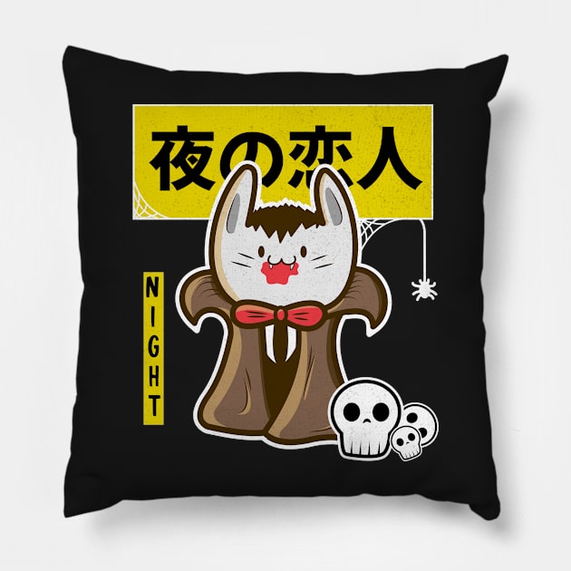 vampire cat Pillow by ArtStopCreative