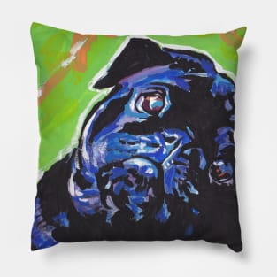 Pug Dog Bright colorful pop dog art Pillow