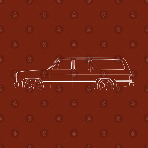 Slammed Chevy Suburban - profile stencil, white by mal_photography