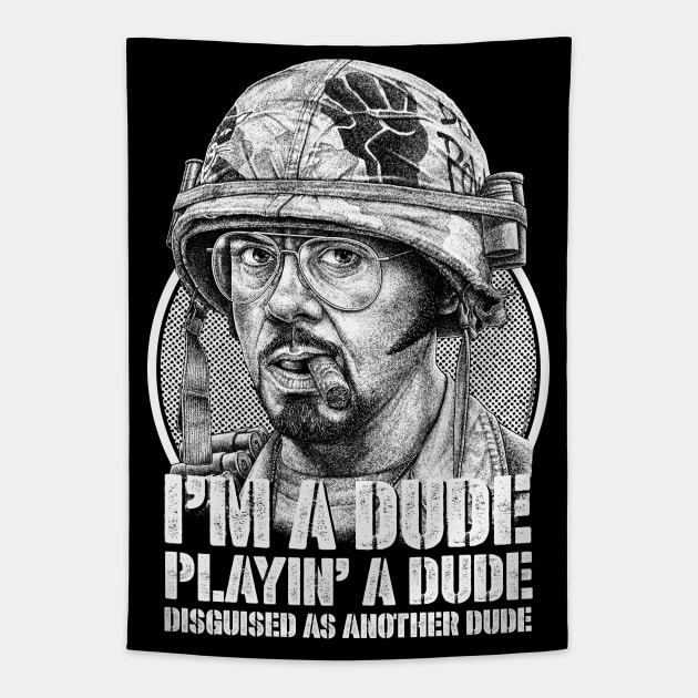 Tropic Thunder, Kirk Lazarus, Cult Classic Tapestry by PeligroGraphics