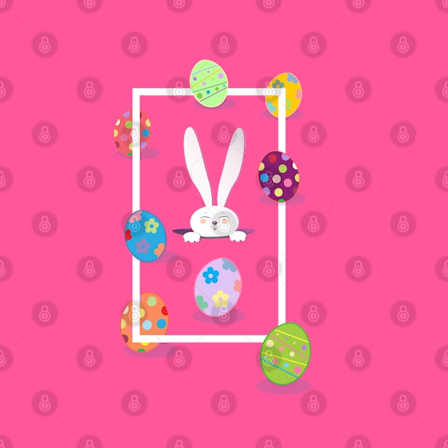 Easter Hunt Egg Easter Bunny Holiday Cute Rabbit Art by sofiartmedia