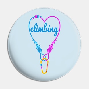 Rock climbing rope love to climb Pin